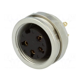 Connector: M16 | socket | female | soldering | PIN: 4 | 5A | 250V | IP68