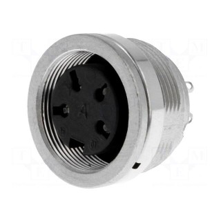 Connector: M16 | socket | female | soldering | PIN: 4 | 5A | 300V | 0.5mm2