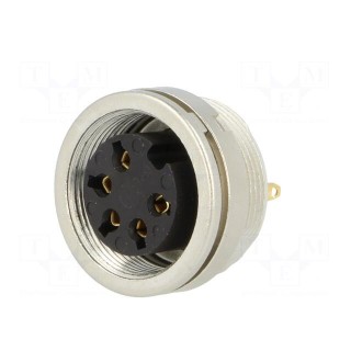 Connector: M16 | socket | female | soldering | PIN: 5 | 5A | 250V | IP40