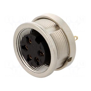 Connector: M16 | socket | female | soldering | PIN: 5 | 5A | 250V | IP68