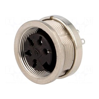 Connector: M16 | socket | female | soldering | PIN: 5 | 5A | 300V | 0.5mm2