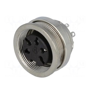 Connector: M16 | socket | female | soldering | PIN: 5 | 5A | 300V | IP40