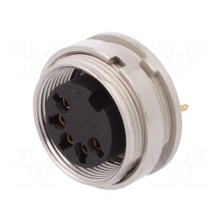 Connector: M16 | socket | female | soldering | PIN: 5 | 5A | 60V | IP40