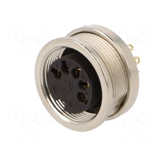 Connector: M16 | socket | female | soldering | PIN: 5 | 5A | 60V | IP68