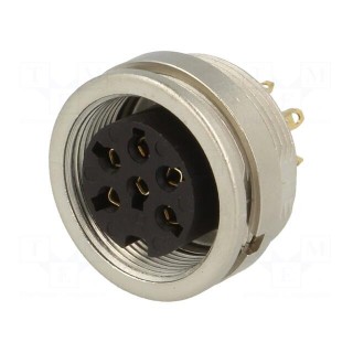 Connector: M16 | socket | female | soldering | PIN: 6 | 5A | 250V | IP40