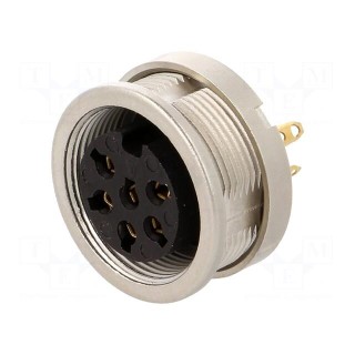 Connector: M16 | socket | female | soldering | PIN: 6 | 5A | 250V | IP68