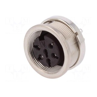 Connector: M16 | socket | female | soldering | PIN: 6 | 5A | 300V | 0.5mm2