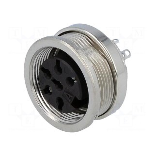 Connector: M16 | socket | female | soldering | PIN: 6 | 5A | 300V | IP40