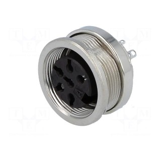 Connector: M16 | socket | female | soldering | PIN: 6 | 5A | 300V | IP40
