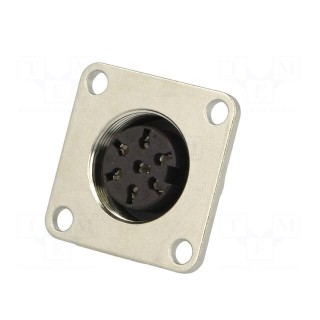 Connector: M16 | socket | female | soldering | PIN: 7 | 5A | 100V | 0.5mm2