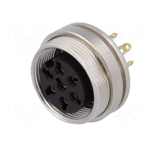 Connector: M16 | socket | female | soldering | PIN: 7 | 5A | 250V | IP40