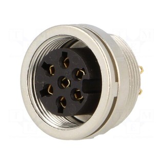 Connector: M16 | socket | female | soldering | PIN: 7 | 5A | 250V | IP40