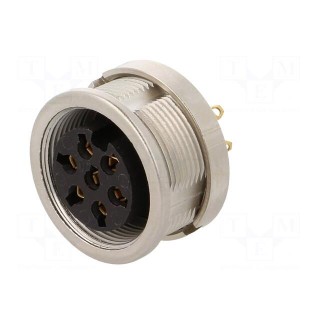 Connector: M16 | socket | female | soldering | PIN: 7 | 5A | 250V | IP68