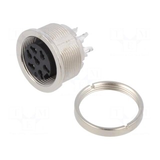 Connector: M16 | socket | female | soldering | PIN: 7 | 5A | 32V | straight