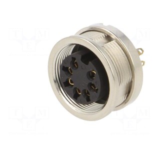 Connector: M16 | socket | female | soldering | PIN: 7 | 5A | 60V | IP68