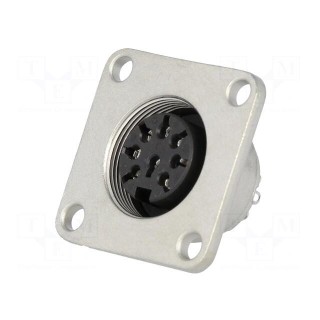 Connector: M16 | socket | female | soldering | PIN: 8 | 5A | 100V | 0.5mm2