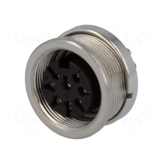 Connector: M16 | socket | female | soldering | PIN: 8 | 5A | 100V | IP40