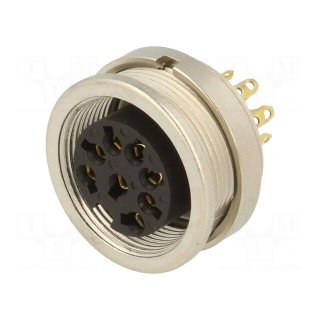 Connector: M16 | socket | female | soldering | PIN: 8 | 5A | 60V | IP40