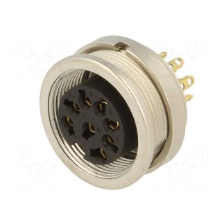 Connector: M16 | socket | female | soldering | PIN: 8 | 5A | 60V | IP40