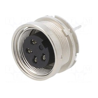 Connector: M16 | socket | female | THT | PIN: 4 | 6A | 150V | straight | IP40