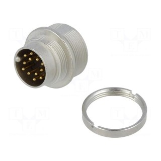 Connector: M16 | socket | male | soldering | PIN: 12 | 3A | 60V | IP68