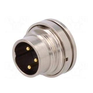 Connector: M16 | socket | male | soldering | PIN: 3 | 7A | 250V | straight