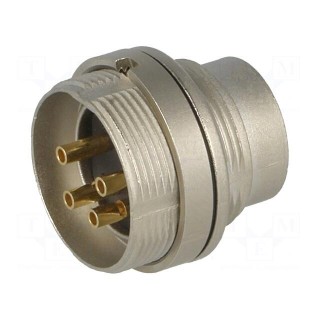 Connector: M16 | socket | male | soldering | PIN: 4 | 5A | 250V | IP68