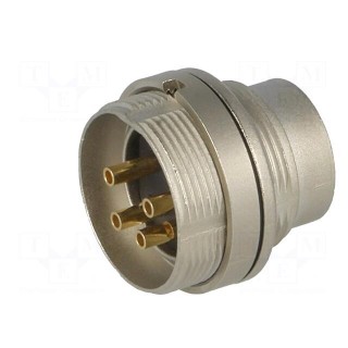 Connector: M16 | socket | male | soldering | PIN: 4 | 5A | 250V | IP68