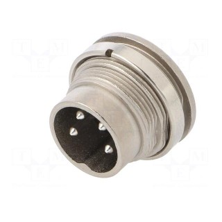 Connector: M16 | socket | male | soldering | PIN: 4 | 5A | 300V | IP40