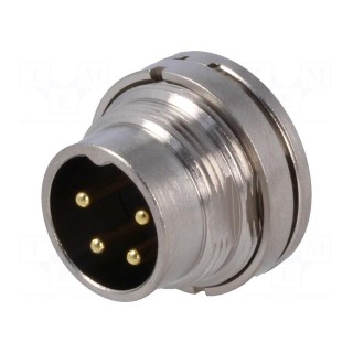 Connector: M16 | socket | male | soldering | PIN: 4 | 7A | 250V | straight
