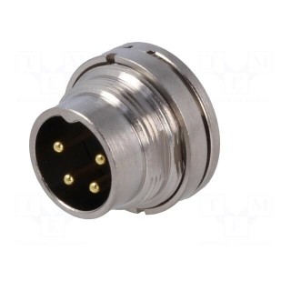 Connector: M16 | socket | male | soldering | PIN: 4 | 7A | 250V | straight