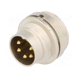 Connector: M16 | socket | male | soldering | PIN: 5 | 5A | 250V | IP40