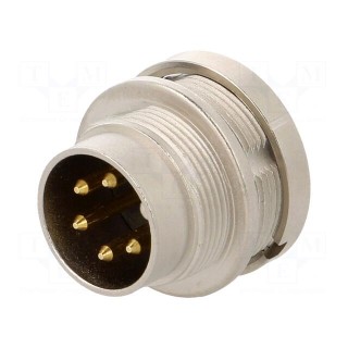 Connector: M16 | socket | male | soldering | PIN: 5 | 5A | 250V | IP68