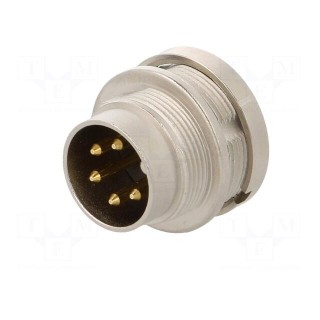 Connector: M16 | socket | male | soldering | PIN: 5 | 5A | 250V | IP68