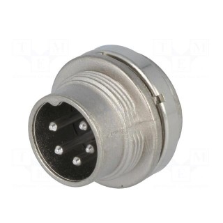 Connector: M16 | socket | male | soldering | PIN: 5 | 5A | 300V | IP40
