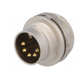 Connector: M16 | socket | male | soldering | PIN: 5 | 5A | 60V | IP40