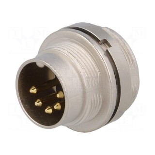 Connector: M16 | socket | male | soldering | PIN: 5 | 5A | 60V | IP68