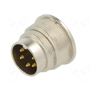 Connector: M16 | socket | male | soldering | PIN: 5 | 6A | 150V | straight
