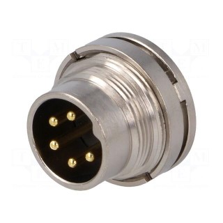 Connector: M16 | socket | male | soldering | PIN: 5 | 6A | 250V | straight