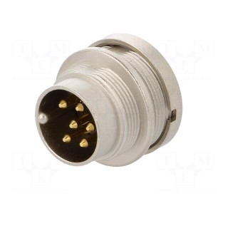 Connector: M16 | socket | male | soldering | PIN: 6 | 5A | 250V | IP68