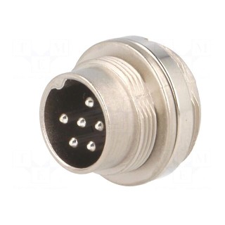 Connector: M16 | socket | male | soldering | PIN: 6 | 5A | 300V | IP65,IP67