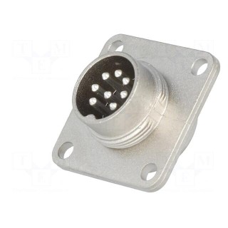 Connector: M16 | socket | male | soldering | PIN: 8 | 5A | 100V | IP65,IP67