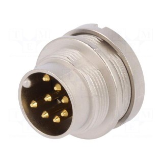 Connector: M16 | socket | male | soldering | PIN: 8 | 5A | 60V | IP68