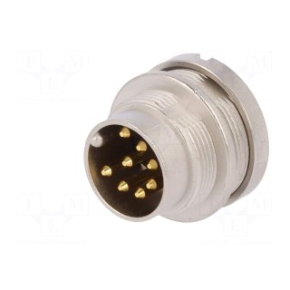 Connector: M16 | socket | male | soldering | PIN: 8 | 5A | 60V | IP68