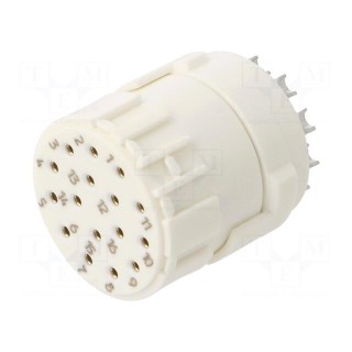 Connector: M23 | contact insert | female | soldering | for cable | 8A