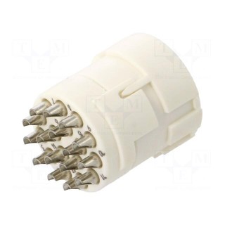 Connector: M23 | contact insert | female | soldering | for cable | 8A