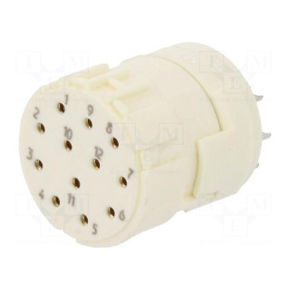 Connector: M23 | PIN: 12 | female | soldering | 200V | 8A | Series: Han M23