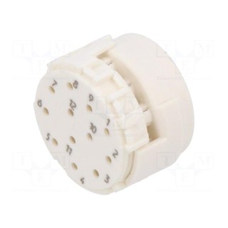 Connector: M23 | contact insert | PIN: 12 | male | for cable | 8A | 200V