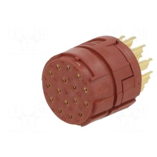 Connector: M23 | contact insert | PIN: 16 | soldering | 7A | 100V