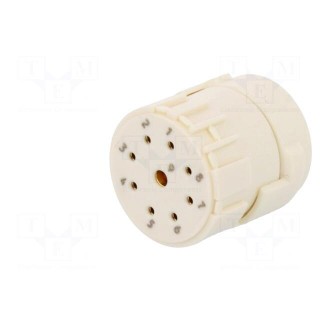 Connector: M23 | PIN: 9(1+8) | female | soldering | 200V | Inom 1: 20A